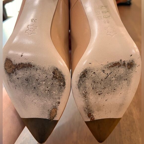 Nude Leather Stiletto Pumps, 3" Heel, Pointed Toe, EU 38 / US 7.5, Workwear - Picture 6 of 7